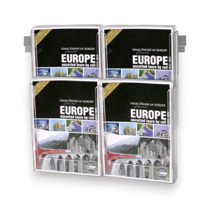 4xA4 Wall Mounted Brochure Holders Lit Loc