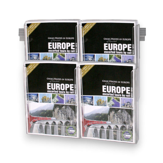 4xA4 Wall Mounted Brochure Holders Lit Loc