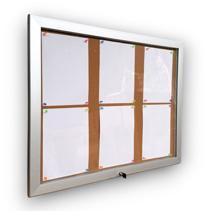 Notice Board Lockable Outdoor Wall Mounted Cork Board 4xA4