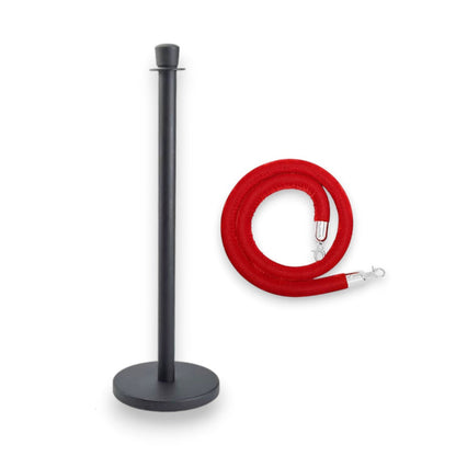 Stanchions Black Rope Queue Barrier