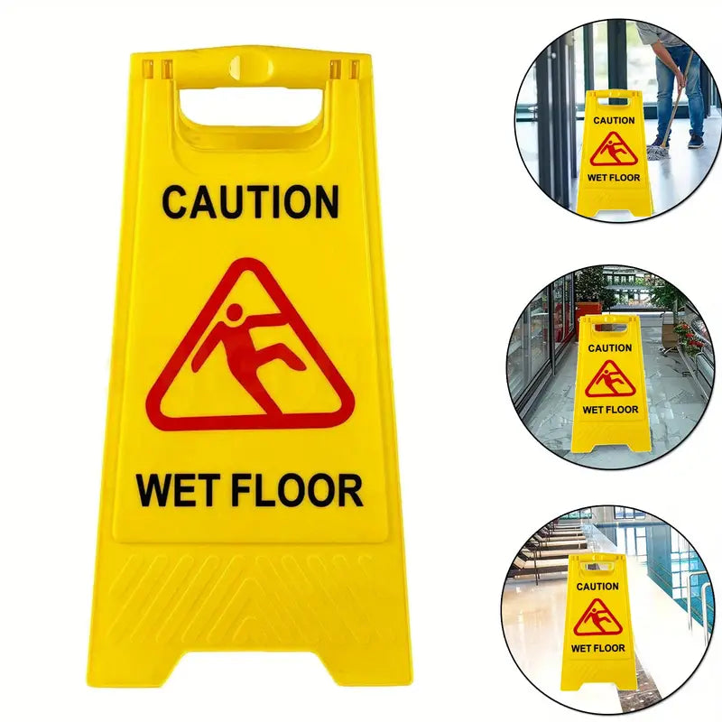 Wet Floor Sign – Caution Safety Warning Board, Double-Sided, 60cm
