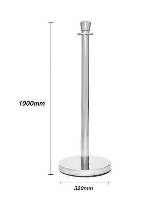 Silver Crowd Control Bollards Set of 3 Posts + 2 Black Ropes
