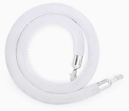 Silver Crowd Control Bollards Set of 3 Posts + 2 White Ropes
