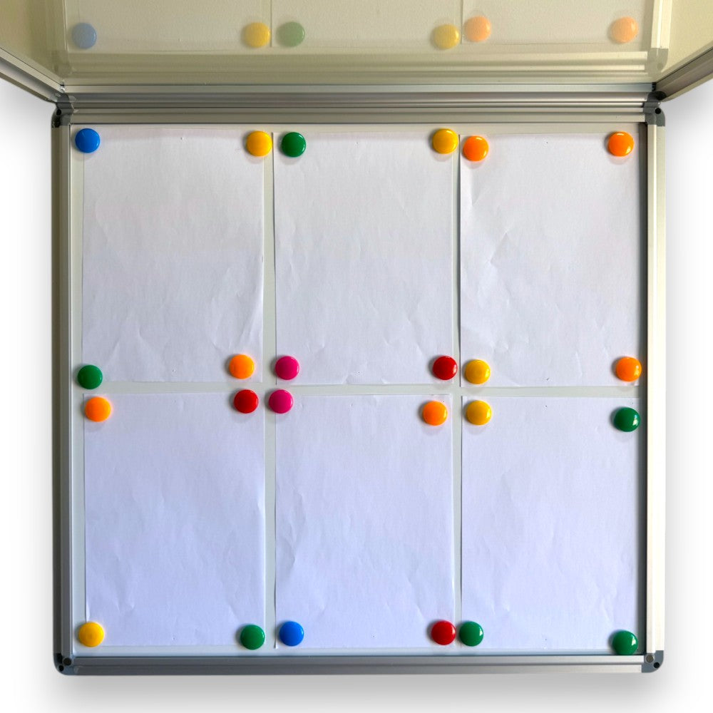 Magnetic Whiteboard Lockable Notice Board – Secure Aluminum Frame, Fits 6 A4 Papers