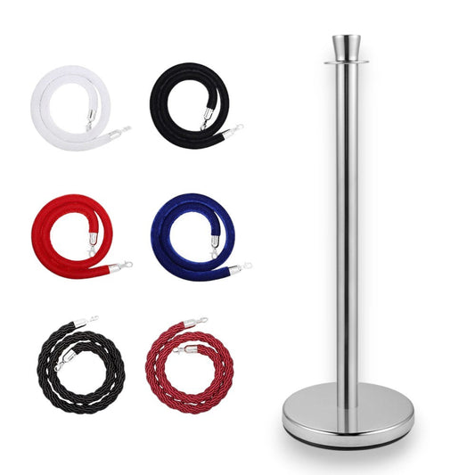 Stanchions Silver Rope Queue Barrier
