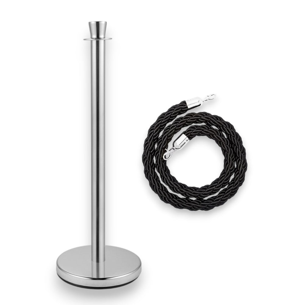 Stanchions Silver Rope Queue Barrier