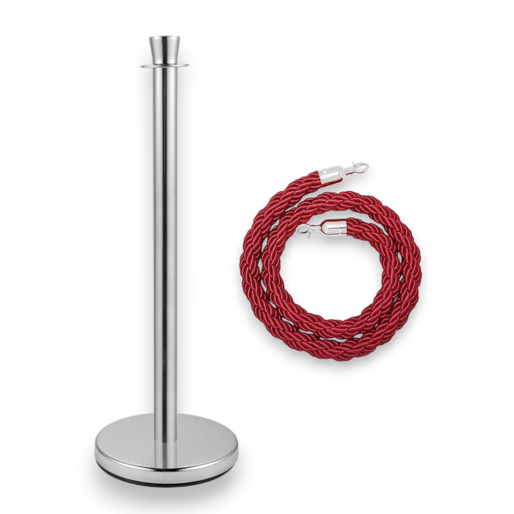 Stanchions Silver Rope Queue Barrier