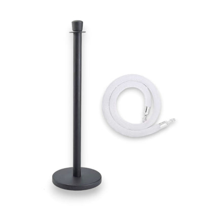 Stanchions Black Rope Queue Barrier