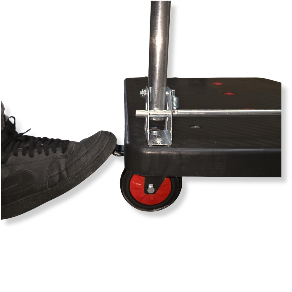 Heavy Duty Platform Trolley 270kg Black 720×490mm with Silent Braking Wheels