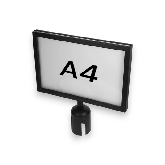 A4 Landscape Sign Holder for Black Retractable Barrier