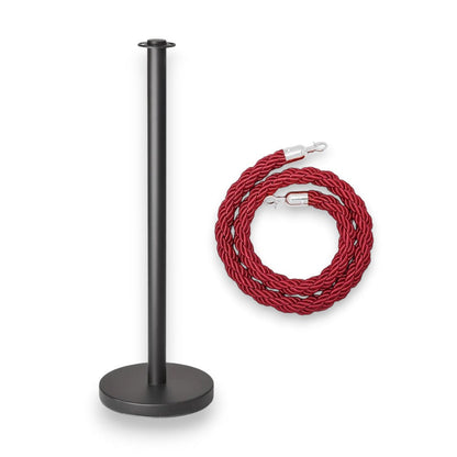 Black Crowd Control Stanchion with Rope