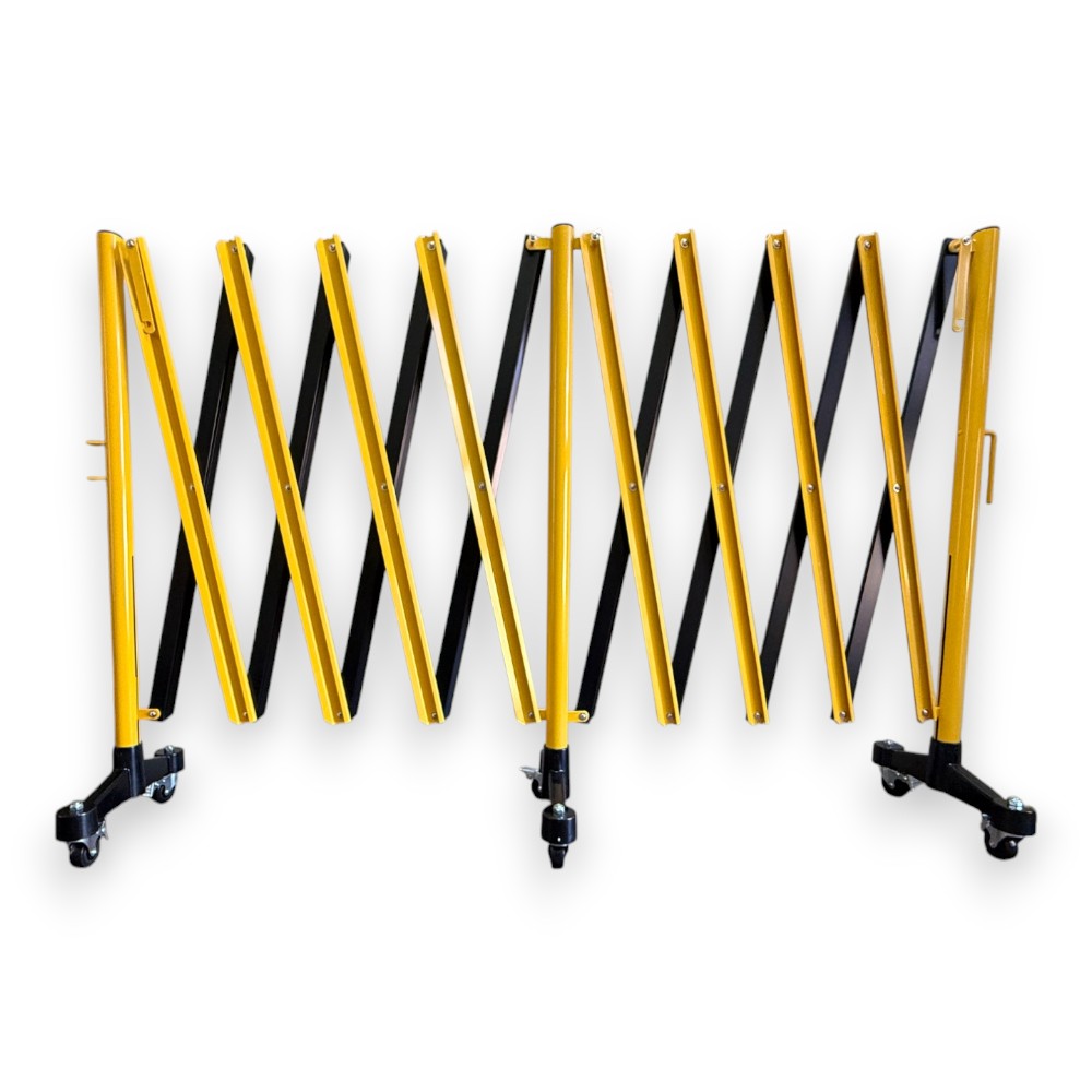 5m Expandable Safety Barrier – Black & Yellow, Indoor & Outdoor Use