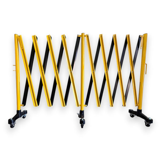 5m Expandable Safety Barrier – Black & Yellow, Indoor & Outdoor Use