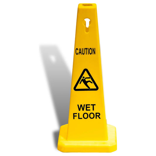 Wet Floor Sign Cone – 680mm Caution Safety Warning, Stable Base
