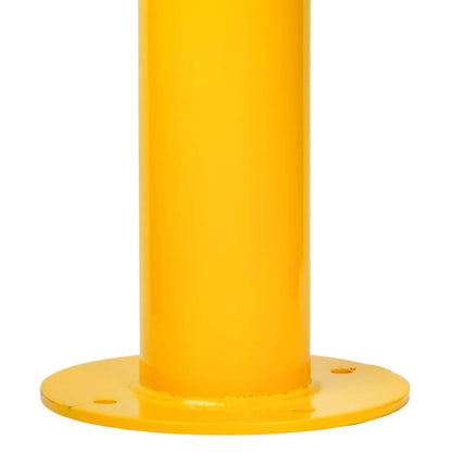 63mm Surface Mount Safety Bollard – 900mm Yellow with Red Reflective Band
