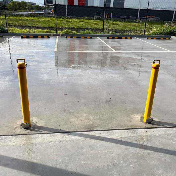 90mm In-Ground Padlock Removable Bollard – 960mm Yellow Steel Bollard