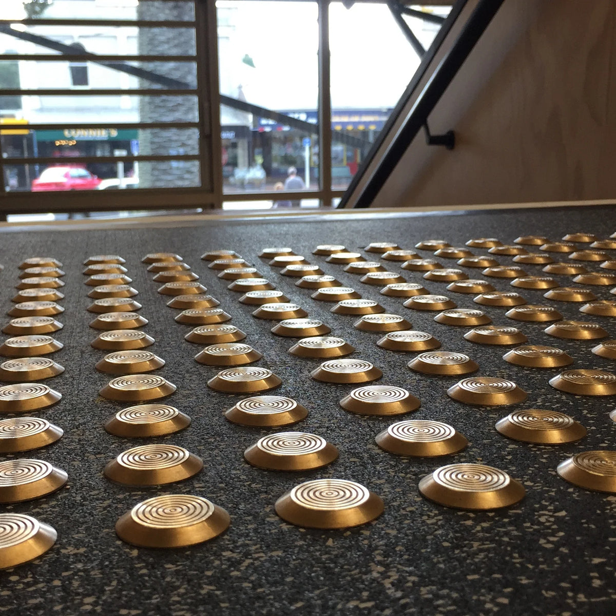 Brass Stainless Steel Tactile Indicator Stud – Concentric Ring Design