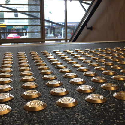 Brass Stainless Steel Tactile Indicator Stud – Concentric Ring Design