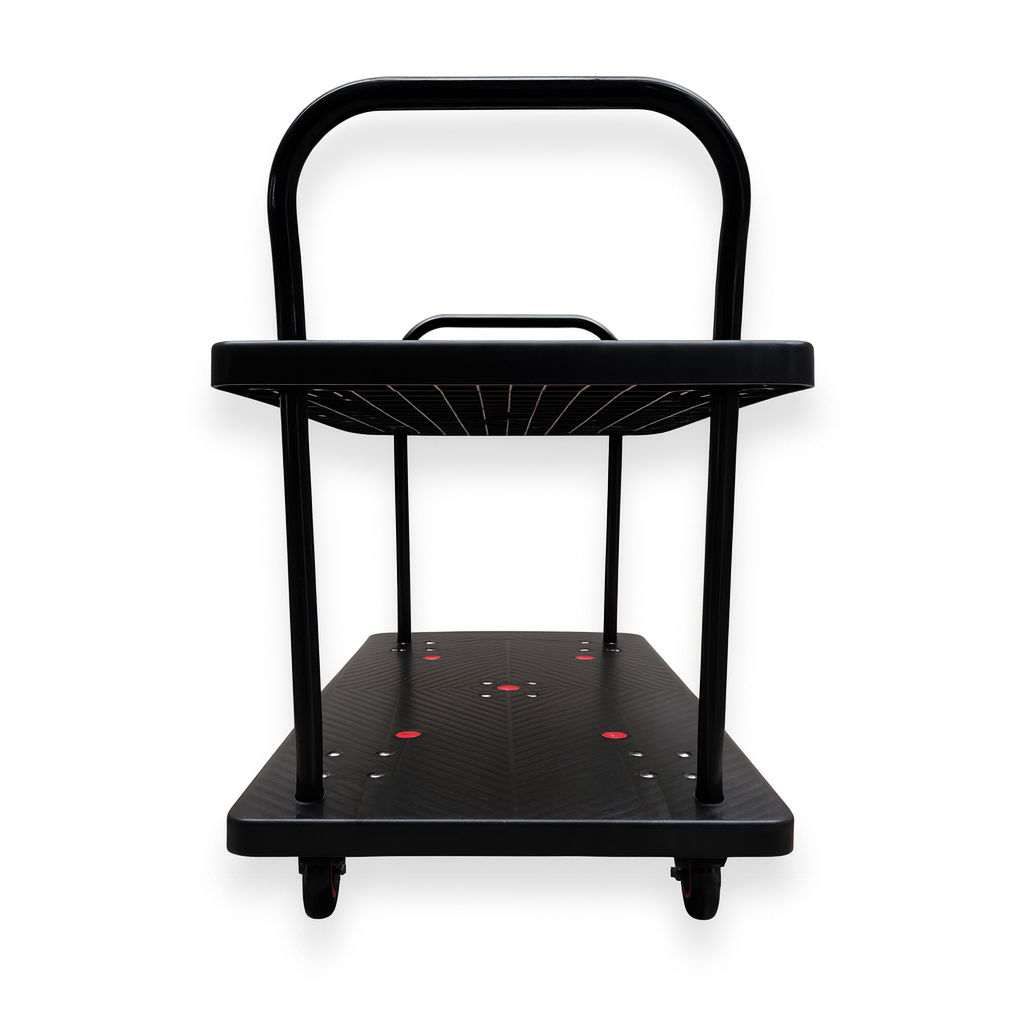 Heavy Duty Double Layer Utility Trolley with Brakes – 600kg Load 1100×650mm