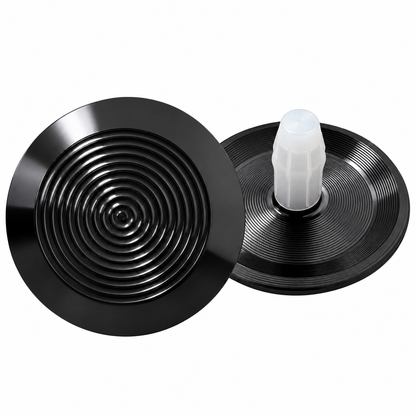 Black Stainless Steel Tactile Indicator Stud – Concentric Ring Design