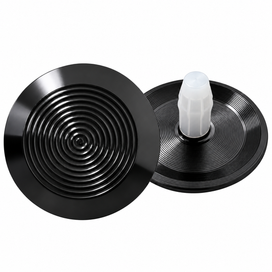 Black Stainless Steel Tactile Indicator Stud – Concentric Ring Design