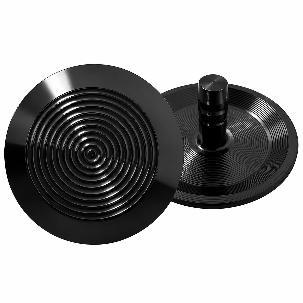 Black Stainless Steel Tactile Indicator Stud – Concentric Ring Design