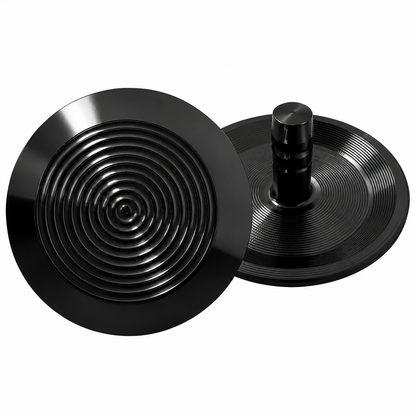 Black Stainless Steel Tactile Indicator Stud – Concentric Ring Design