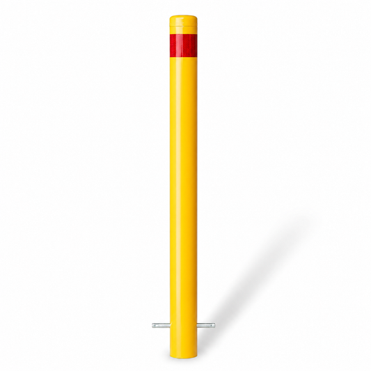 90mm In-Ground Bollard – 1200mm Yellow Steel Safety Bollard