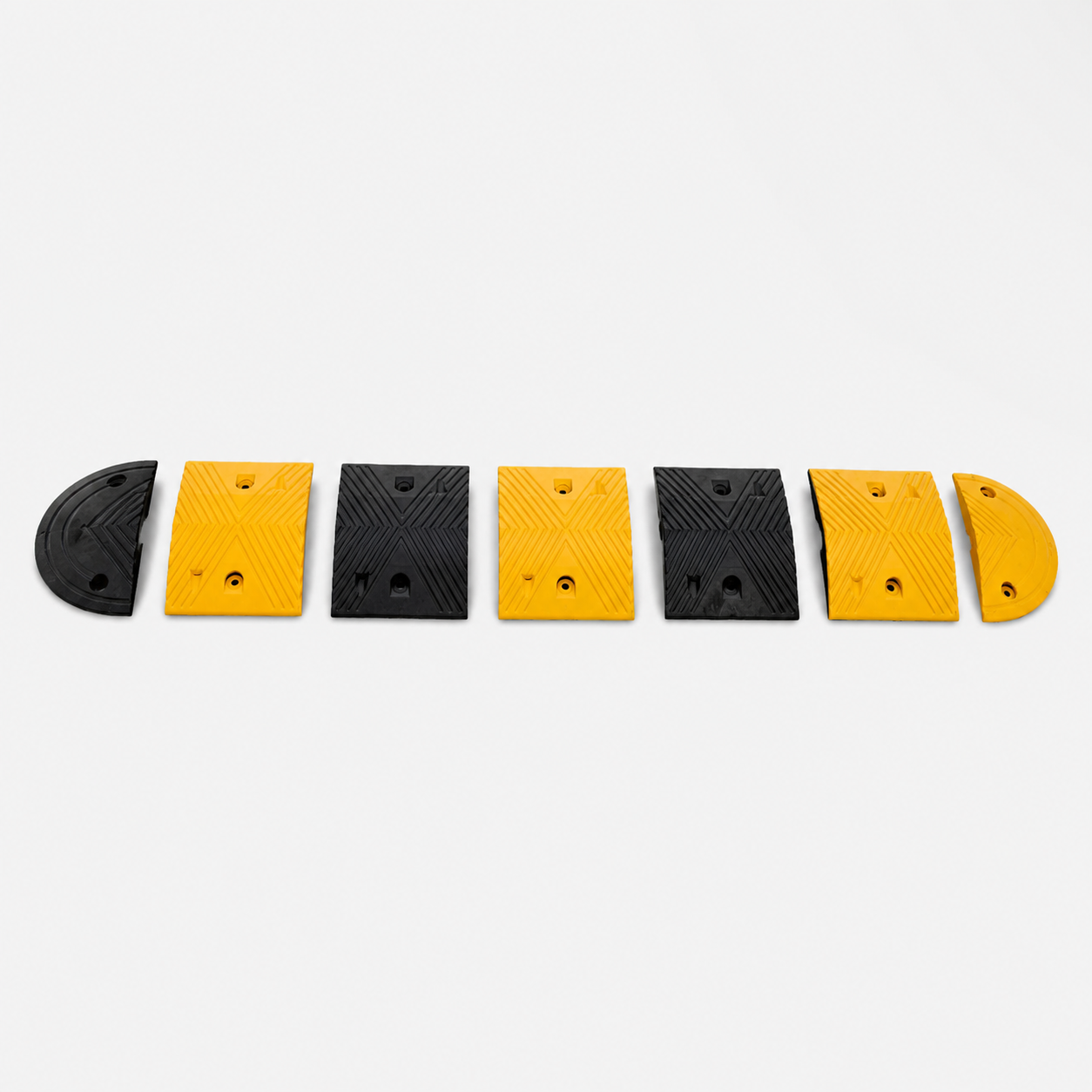 Rubber Speed Hump End Cap – Black/Yellow, 50mm High