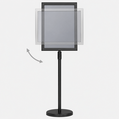 A3 Black Menu Poster Stand with Lockable Snap Frame