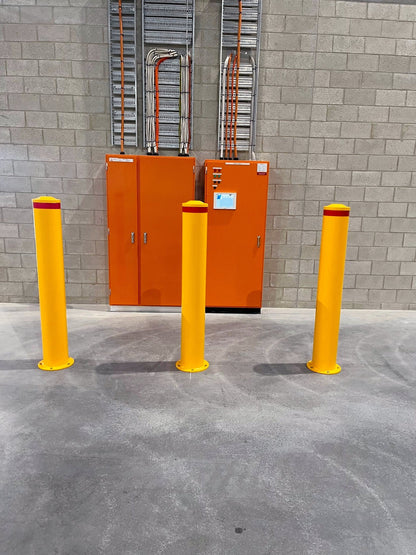 165mm Heavy-Duty Surface Mount Bollard – 1300mm Yellow Steel Bollard