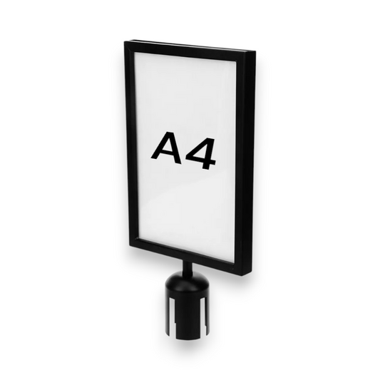 A4 Portrait Sign Holder for Black Retractable Barrier