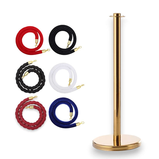 Gold Crowd Control Stanchion with Rope