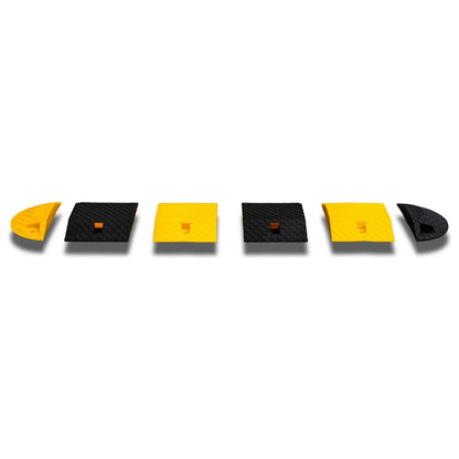 Plastic Speed Hump End Cap – Black/Yellow, 50mm High