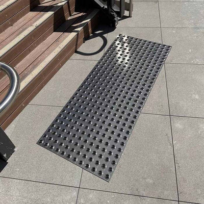 Tactile Indicator Plate Stainless Steel — Black Carb 300x600mm
