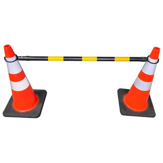 Retractable Traffic Cone Bar – Yellow/Black Extendable Safety Barrier