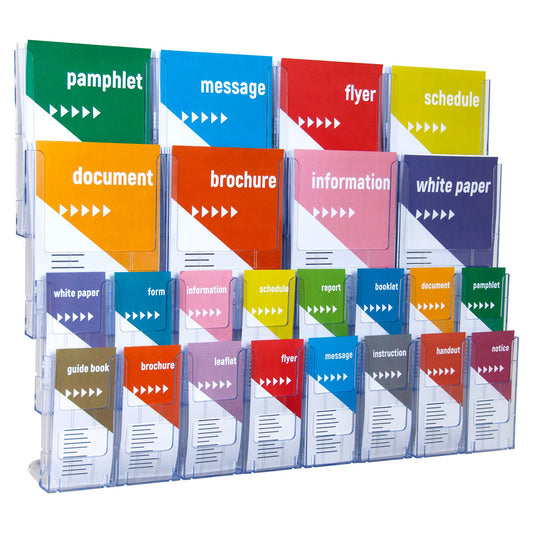 8xA4 & 16xDL Wall Mount Brochure Holders Lit Loc