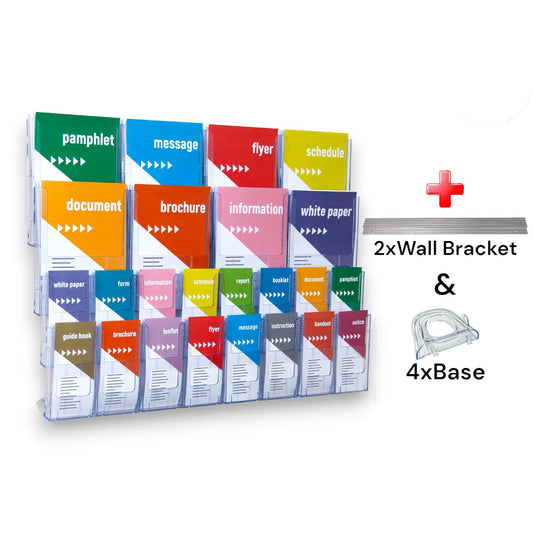 8xA4 & 16xDL Wall Mount Brochure Holders Lit Loc