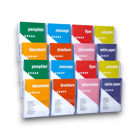 16xA4 Wall Mount Brochure Holders Lit Loc