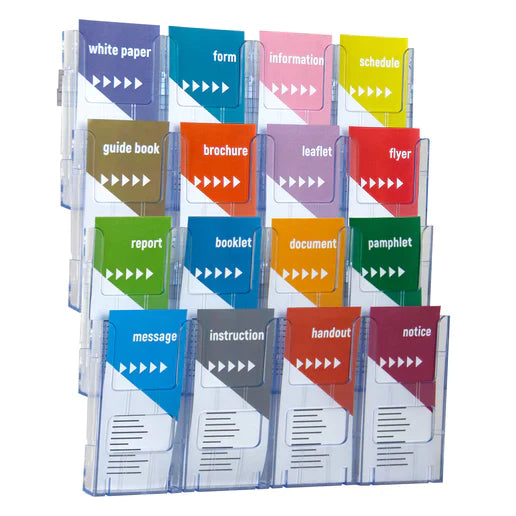 16xDL Wall Mount Brochure Holders Lit Loc