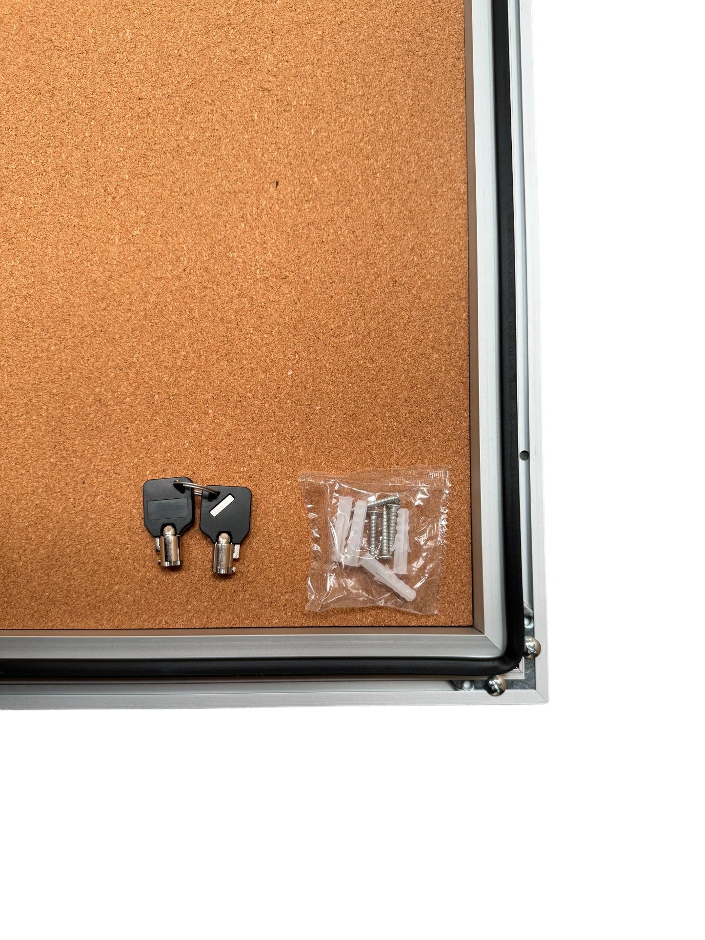 Notice Board Lockable Outdoor Wall Mounted Cork Board 4xA4