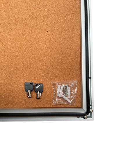 Notice Board Lockable Outdoor Wall Mounted Cork Board 4xA4