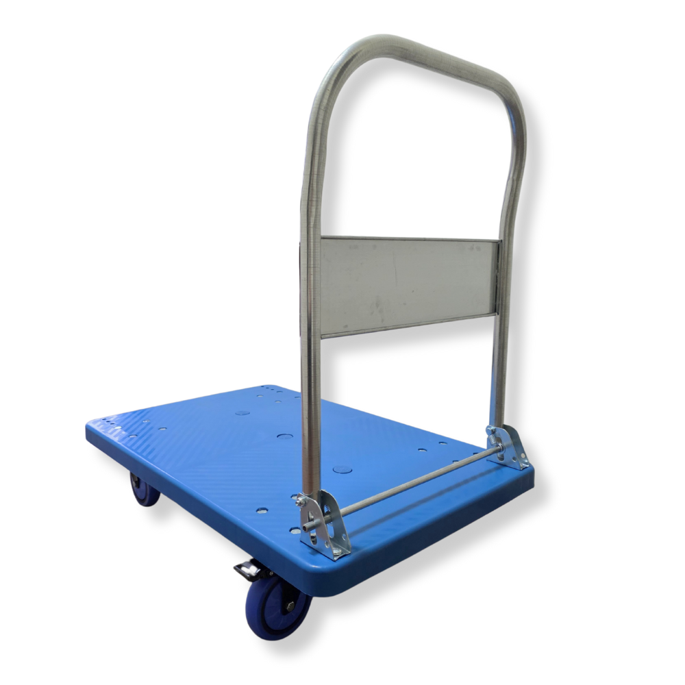 400kg Heavy Duty Platform Trolley 900×600mm Blue with Brakes