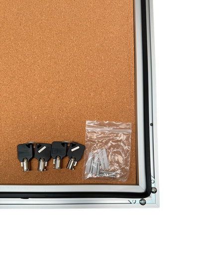 Enclosed Cork Notice Board Weather Resistant Fits 15xA4 Papers
