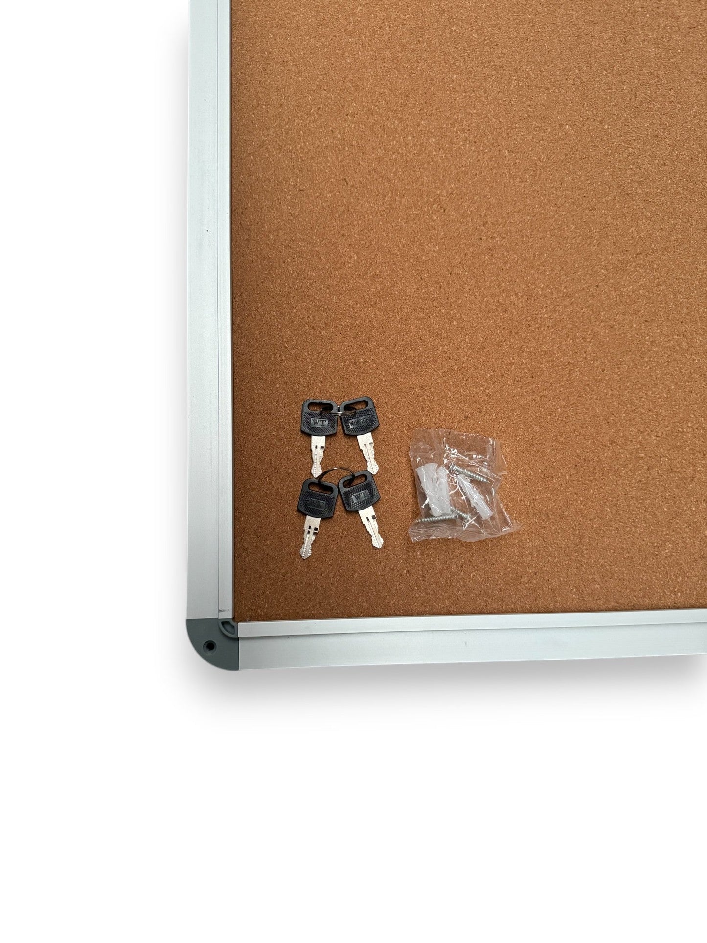 Lockable Notice Board Indoor Wall Mounted Cork Board 15xA4 Papers