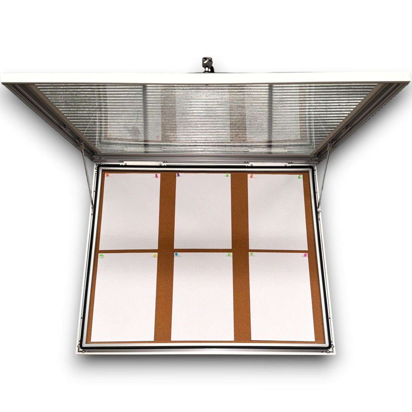 Notice Board Lockable Outdoor Wall Mounted Cork Board 4xA4