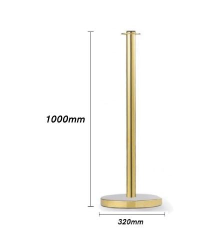 Gold Stanchions Crowd Control Set of 3 Posts + 2 Black Ropes