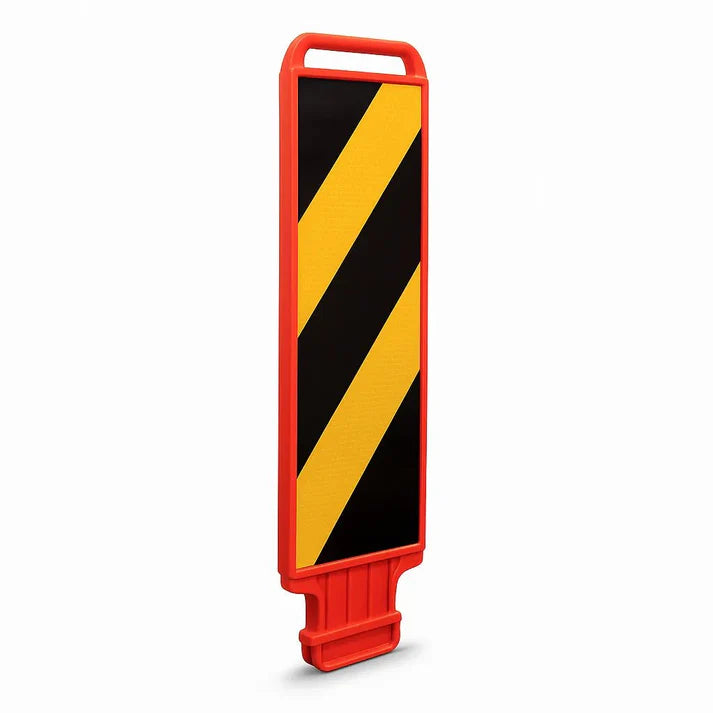 High-visibility hazard panel for lane separators