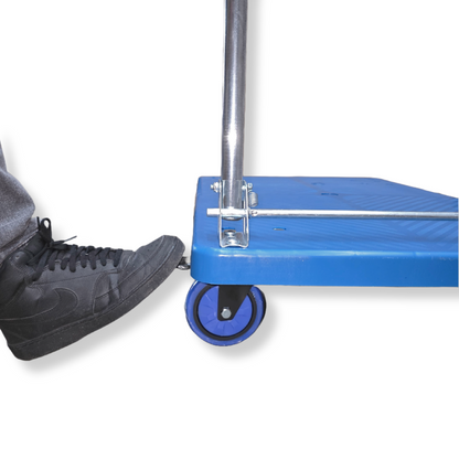 400kg Heavy Duty Platform Trolley 900×600mm Blue with Brakes