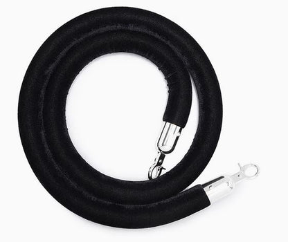 Black Stanchions Crowd Control Set of 3 Posts + 2 Black Ropes